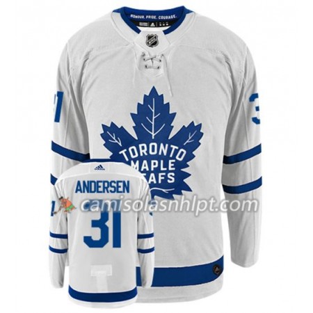 Camisola Toronto Maple Leafs FREDERIK ANDERSEN 31 Adidas Branco Authentic - Homem